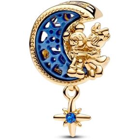 مجوهرات زاوية البيرة أجنحة نجمة القمر ماوس سحر 925 الفضة الاسترليني مع زركونيا مكعب للنساء الأساور والقلائد، هدية عيد الأم للفتيات in Kuwait