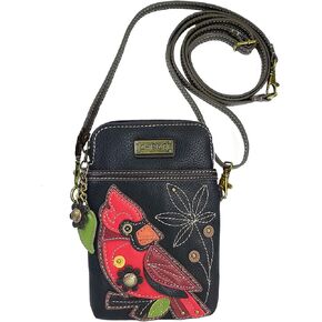 Chala Cardinal Cellphone Crossbody Handbag - Convertible Strap 5" x 7.5" x 1"