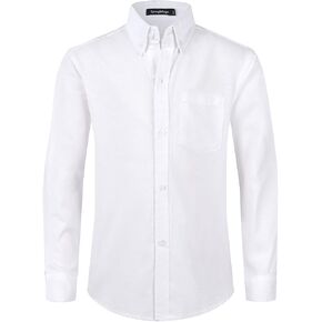 قميص أكسفورد بأكمام طويلة للأولاد من Spring&Gege قمصان قطنية بأزرار سفلية (4-14 سنة) in Kuwait