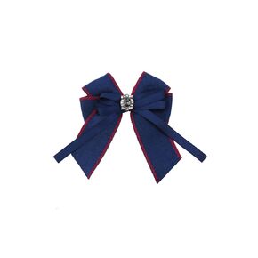 Bow Tie Pins for Women Rhinestore Crystal Neck Bow Pins Fabric Flower Ribbon Hair Headpieces Clip Brooch Pins Shawl Clips Hat Wedding Party Decoration (Red Green Stripe Bow)