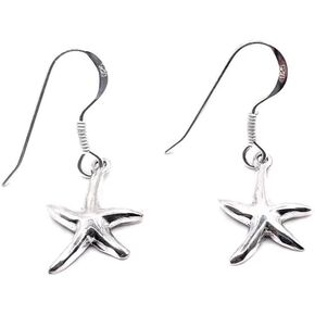 Solid Sterling Silver.925 Starfish Dangle Earrings + Free Giftbag