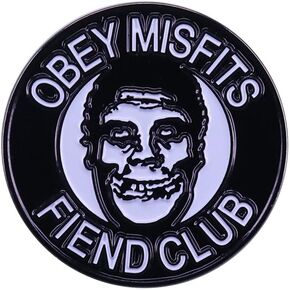 OBEY MISFITS FIEND CLUB Enamel Pins Devil Club Badge Horror Skull Rock Punk Brooch Jeans Lapel Pin for Jewelry Halloween Accessory