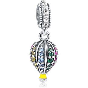 خرز من الفضة الاسترلينية عيار 925 بتصميم منطاد من سواروفسكي بتصميم منطاد بالهواء الساخن من ايفيسيتي، افضل هدية مجوهرات للاساور الساحرة للنساء والعائلة والابنة والزوجة وعيد الميلاد والذكرى السنوية in Kuwait