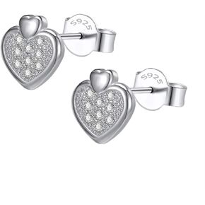 AoedeJ Minimalist Heart Stud Earrings Sterling Silver Earrings Small Heart Earrings for Women Girls