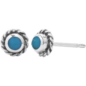Boma Jewelry Sterling Silver Circle Rope Texture Stud Earrings