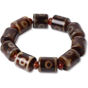 Tibetan Dzi Beads Bracelet Mala Beads Luxury Jewelry Agate Elastic Bracelet Amulet Bangle Attract Good Luck for Women and Men Friend Mother's Day Valentine's Day Christmas Birthdays Gift