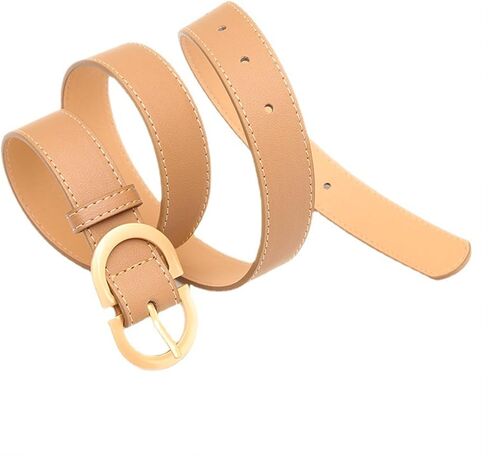 حزام خصر من الجلد مع ابزيم ذهبي للنساء من اوويد، مناسب للارتداء اليومي والجينز والفساتين والبنطلونات، قطعتين in Kuwait