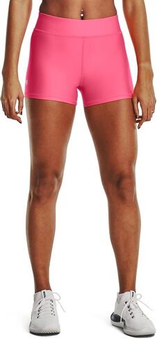 Under Armour Women's HeatGear Mid Rise Shorty, (683) Pink Shock / / White, X-Small in Kuwait