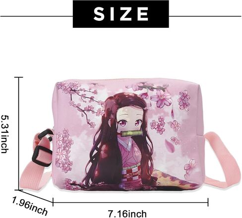 QUQMDKL Cute Anime Cell Phone Purse Wallet Kawaii Small Crossbody Bags Phone Purse with Adjustable Shoulder Strap (Bag-Nezuko) in Saudi Arabia