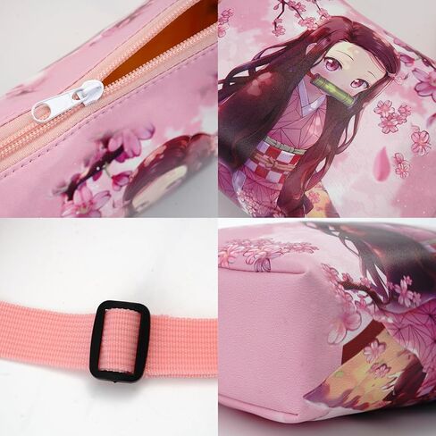 QUQMDKL Cute Anime Cell Phone Purse Wallet Kawaii Small Crossbody Bags Phone Purse with Adjustable Shoulder Strap (Bag-Nezuko) in Saudi Arabia