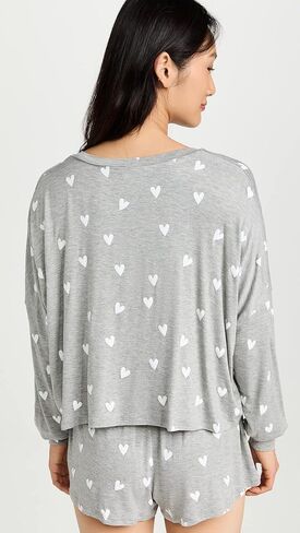 طقم شورت جيرسي نسائي من Honeydew Intimatics All American Jersey، Heather Gray Hearts، S in Saudi Arabia