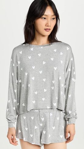طقم شورت جيرسي نسائي من Honeydew Intimatics All American Jersey، Heather Gray Hearts، S in Saudi Arabia