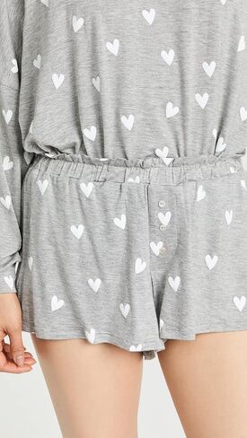 طقم شورت جيرسي نسائي من Honeydew Intimatics All American Jersey، Heather Gray Hearts، S in Saudi Arabia