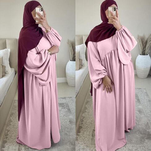 IBTOM CASTLE Abaya for Women Muslim Prayer Eid Ramadan Modest Dress Middle East Arabian Khimar Islamic Long Dubai Caftan Robe in Kuwait