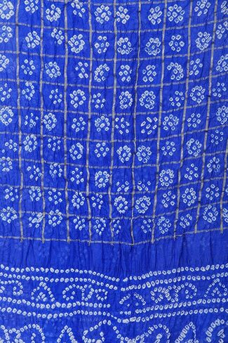 Exotic India Bandhani Tie-Dye Gharchola Dupatta from Jodhpur with Golden Thread Weave in Saudi Arabia