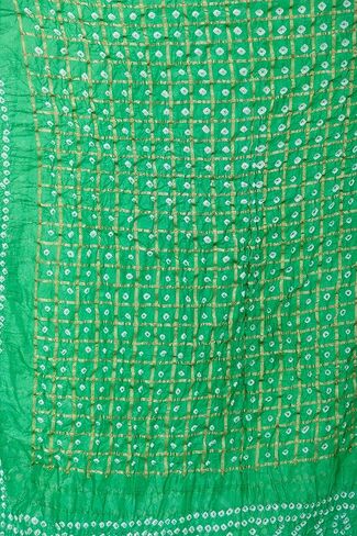 Exotic India Bandhani Tie-Dye Gharchola Dupatta from Jodhpur with Golden Thread Weave in Saudi Arabia