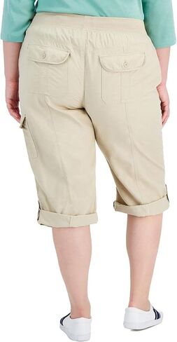 Tommy Hilfiger Plus Size Crop Cargo Pants Khaki 2X in Saudi Arabia