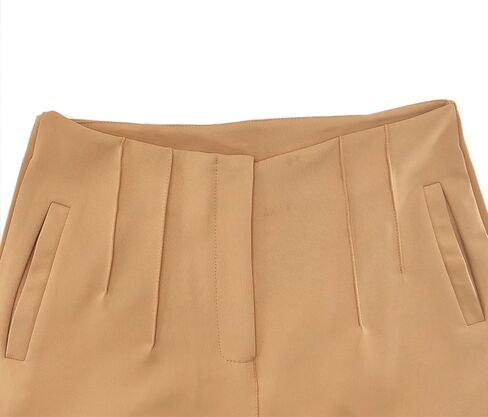 سروال كاجوال بخصر مرتفع قابل للتمدد للنساء من بيرو، بنطلون كاجوال عصري نحيف للعمل مع جيوب in Kuwait