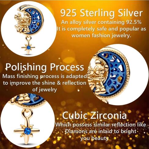 مجوهرات زاوية البيرة أجنحة نجمة القمر ماوس سحر 925 الفضة الاسترليني مع زركونيا مكعب للنساء الأساور والقلائد، هدية عيد الأم للفتيات in Kuwait