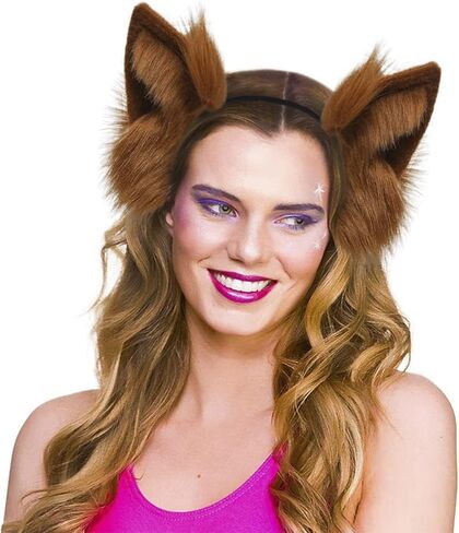 Ylucky Faux Fur Cat Ears Hair Clip Furry Fox Long Tail Dress Up Set Halloween Cosplay Costume in Kuwait
