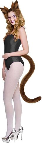 Ylucky Faux Fur Cat Ears Hair Clip Furry Fox Long Tail Dress Up Set Halloween Cosplay Costume in Kuwait