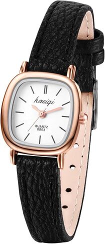 JewelryWe Women Leather Watches Small Square Analog Quartz Watch Simple Elegant Casual Dress Watch in Saudi Arabia