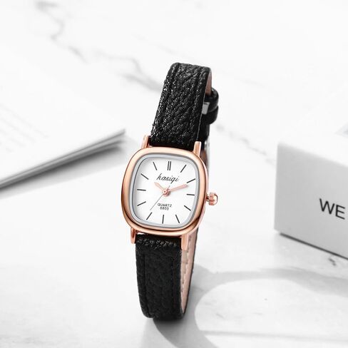 JewelryWe Women Leather Watches Small Square Analog Quartz Watch Simple Elegant Casual Dress Watch in Saudi Arabia