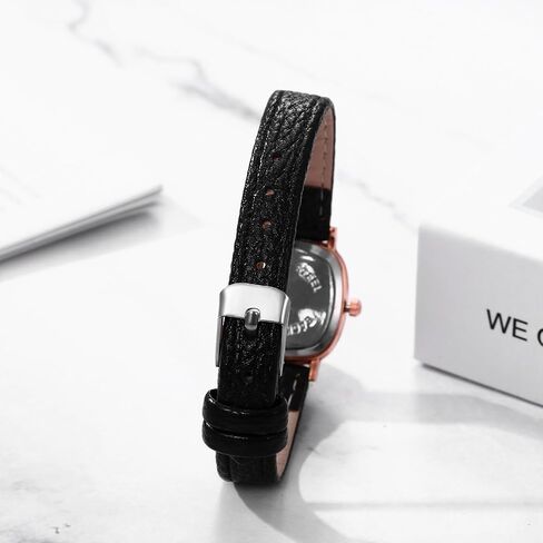 JewelryWe Women Leather Watches Small Square Analog Quartz Watch Simple Elegant Casual Dress Watch in Saudi Arabia