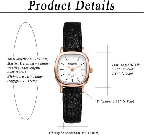 JewelryWe Women Leather Watches Small Square Analog Quartz Watch Simple Elegant Casual Dress Watch in Saudi Arabia