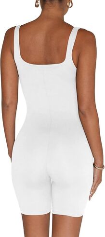 Mokoru Women's Sexy Sleeveless Unitard Bodysuit Workout Rompers Bodycon One Piece Shorts Jumpsuits in Saudi Arabia