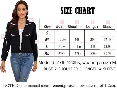 سترة قصيرة SPARKLE & SKY للنساء خفيفة الوزن: سترات صوفية متماسكة مفتوحة من الأمام وأكمام طويلة in Kuwait