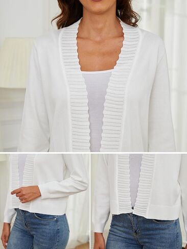 سترة قصيرة SPARKLE & SKY للنساء خفيفة الوزن: سترات صوفية متماسكة مفتوحة من الأمام وأكمام طويلة in Kuwait