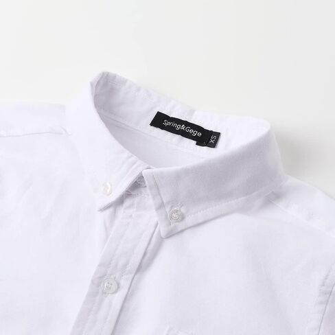 قميص أكسفورد بأكمام طويلة للأولاد من Spring&Gege قمصان قطنية بأزرار سفلية (4-14 سنة) in Kuwait