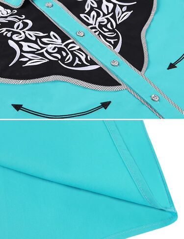 Daupanzees Men's Long Sleeve Embroidered Shirts Slim Fit Casual Button Down Shirt in Kuwait