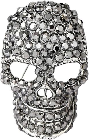 Rhinestone Skull Brooch Punk Style Casual Party Brooch Gift Party Accessories Sparkling in Saudi Arabia