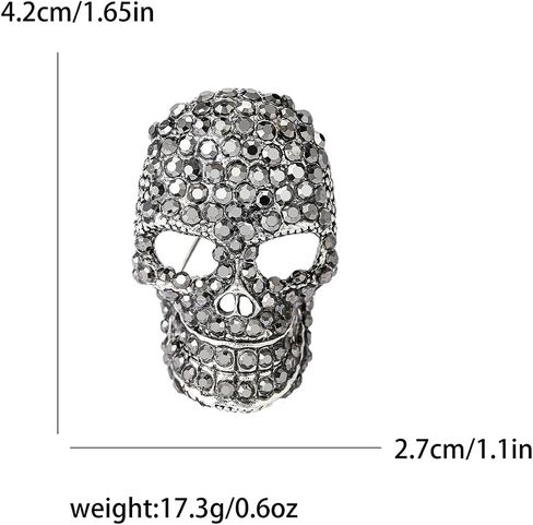 Rhinestone Skull Brooch Punk Style Casual Party Brooch Gift Party Accessories Sparkling in Saudi Arabia