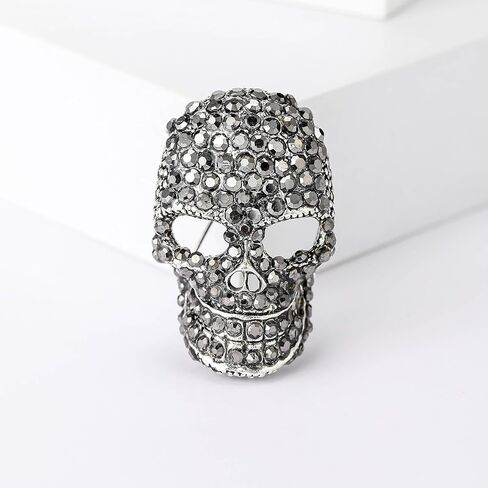 Rhinestone Skull Brooch Punk Style Casual Party Brooch Gift Party Accessories Sparkling in Saudi Arabia