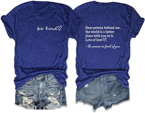 Dear Person Behind ME T Shirt, Be Kind Shirt Summer Cute Kind Graphic Blessed Shirt Women Casual Tee Tops in Saudi Arabia