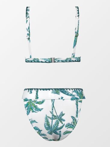 CUPSHE Women Swimsuit Bikini Set Triangle Cheeky Tropical Print Shell Stitched Bathing Suit in Saudi Arabia