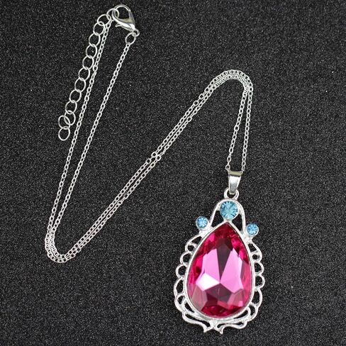 2pcs Sofia Amulet Necklace Teardrop Amethyst Pendant Necklace Sofia the First Princess Costumes Jewelry Girls Necklace in Saudi Arabia
