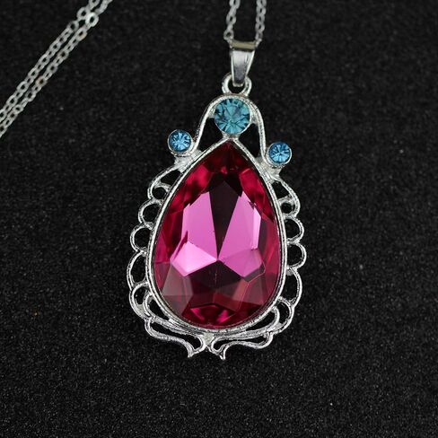 2pcs Sofia Amulet Necklace Teardrop Amethyst Pendant Necklace Sofia the First Princess Costumes Jewelry Girls Necklace in Saudi Arabia