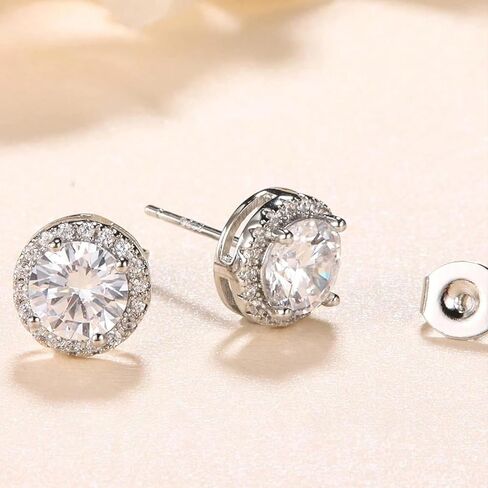 5 Pairs Cubic Zirconia Sterling Silver Stud Earrings for Women Girls,14K Small Gold Plated Tiny Stud Earrings Set for Multiple Piercing Cartilage Hypoallergenic Earrings For Men in Saudi Arabia