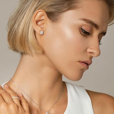 5 Pairs Cubic Zirconia Sterling Silver Stud Earrings for Women Girls,14K Small Gold Plated Tiny Stud Earrings Set for Multiple Piercing Cartilage Hypoallergenic Earrings For Men in Saudi Arabia