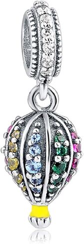 خرز من الفضة الاسترلينية عيار 925 بتصميم منطاد من سواروفسكي بتصميم منطاد بالهواء الساخن من ايفيسيتي، افضل هدية مجوهرات للاساور الساحرة للنساء والعائلة والابنة والزوجة وعيد الميلاد والذكرى السنوية in Kuwait