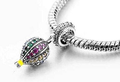 خرز من الفضة الاسترلينية عيار 925 بتصميم منطاد من سواروفسكي بتصميم منطاد بالهواء الساخن من ايفيسيتي، افضل هدية مجوهرات للاساور الساحرة للنساء والعائلة والابنة والزوجة وعيد الميلاد والذكرى السنوية in Kuwait