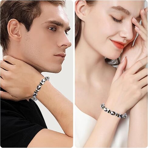 Tibetan Dzi Beads Bracelet Mala Beads Luxury Jewelry Agate Elastic Bracelet Amulet Bangle Attract Good Luck for Women and Men Friend Mother's Day Valentine's Day Christmas Birthdays Gift in Saudi Arabia
