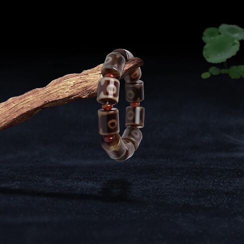Tibetan Dzi Beads Bracelet Mala Beads Luxury Jewelry Agate Elastic Bracelet Amulet Bangle Attract Good Luck for Women and Men Friend Mother's Day Valentine's Day Christmas Birthdays Gift in Saudi Arabia