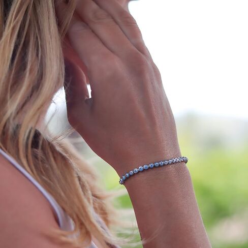 Adjustable Evil Eye Bracelets Women - 925 Sterling Silver Evil Eye Protection Bracelet For Women - Mexican Evil Eye Charm Bracelets - Sterling Silver Bracelets Women - Evil Eye Jewelry Women in Saudi Arabia