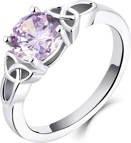 YL Celtic Knot Rings for Women 925 Sterling Silver Birthstones 18k White Gold Plated Statement Rings in Saudi Arabia