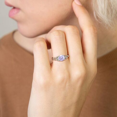 YL Celtic Knot Rings for Women 925 Sterling Silver Birthstones 18k White Gold Plated Statement Rings in Saudi Arabia